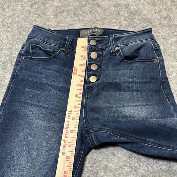 HARPER Women's Skinny Button Fly Jeans Size 25 Blue Dark Wash Denim - Picture 4 of 8